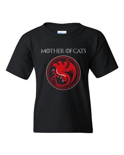 Mother Of Cats Pet Animals Dragons Funny TV Parody DT Youth Kids T-Shirt Tee Unisex T-Shirt L