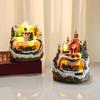 Christmas Light Up Music Snow House Rotating Snow House 12x11x15cm Glowing Decor Holiday Gift Batteries Not Include