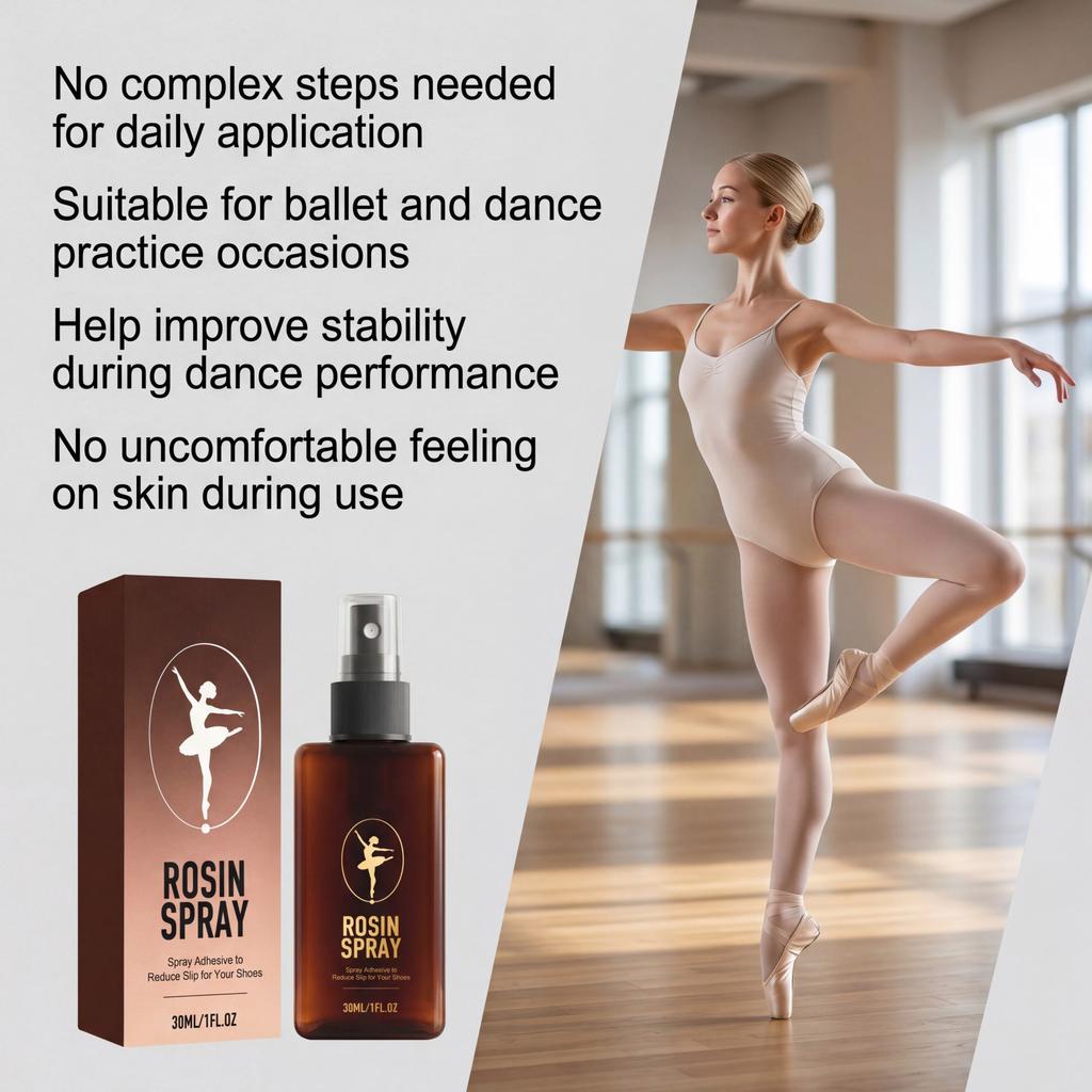 Spray Adesivo Colofonia per Scarpe da Danza 30ml Spray per Ridurre lo Scivolamento sulle Calzature da Danza Scarpe da Ballo Classico e da Performance Miglioratore di Grip