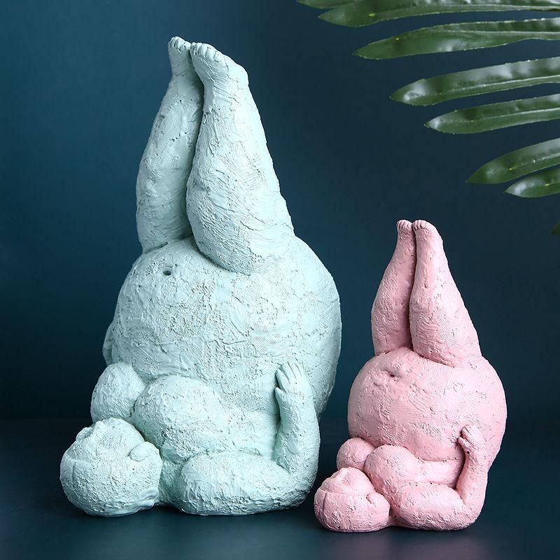 Handmade Sandstone Yoga Chubby Woman Statue Home Decor