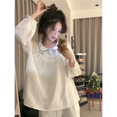 Women's Pajamas New Autumn Spring Long Sleeve Soft Sleepwear Set Bear Cartoon Pyjama Woman Home Nightwear Set Cardigan