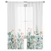 Idyllische Blume Eukalyptus Blätter Gardinen für Wohnzimmer Schlafzimmer Tüll Vorhang für Küche Voile Vorhang Blindplatten