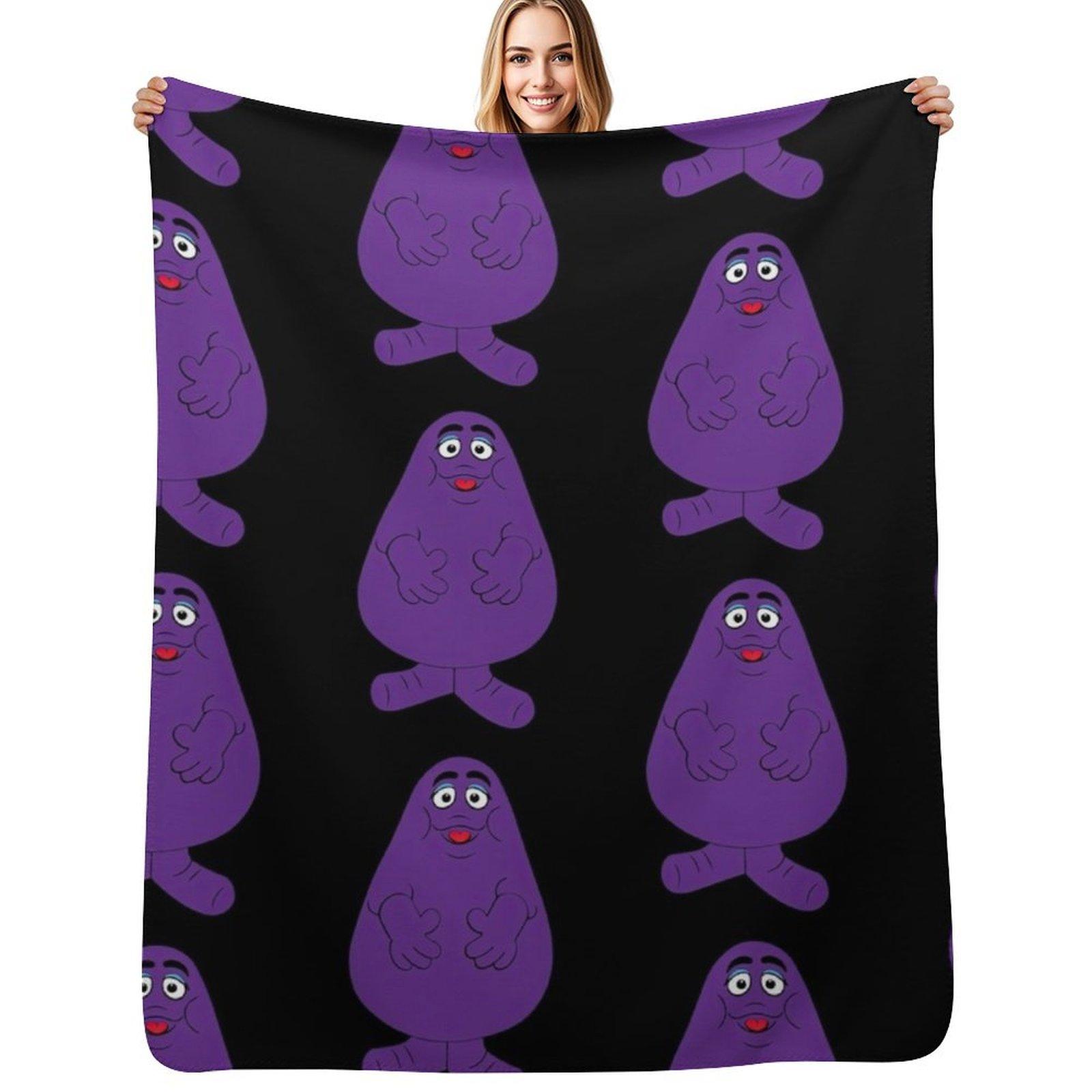 Grimace Throw Blanket Luxurious Soft Blanket Holiday Gift for Family Size: 75*100cm, Weight: 230 GSM