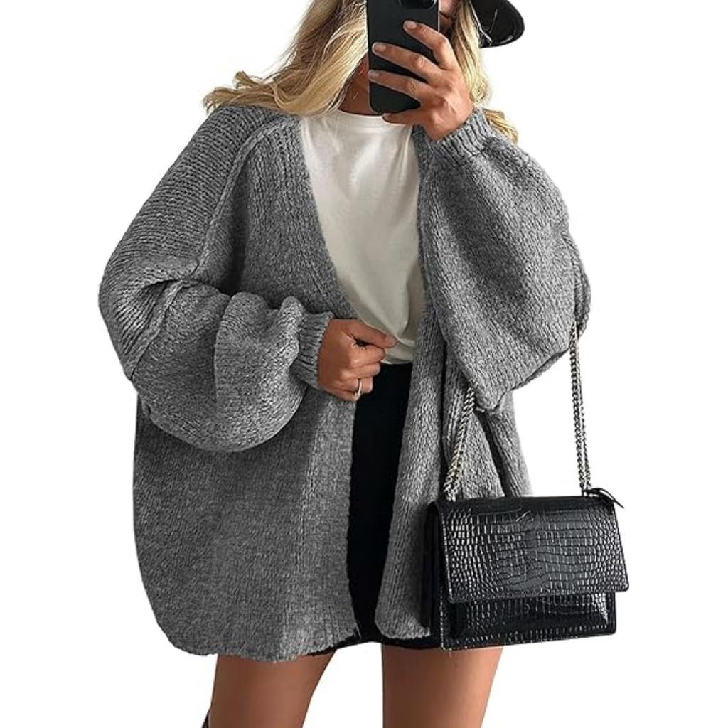 Women's Sweater Solid Color Long-sleeved Casual Loose Cardigan Sweater Jacket