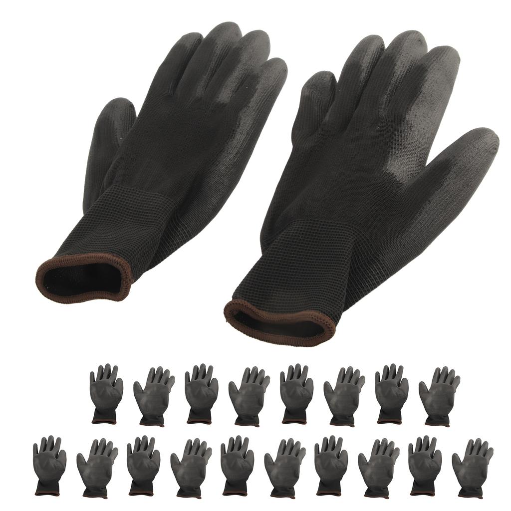 10 Pairs Work Gloves PU Coated Anti Static Safety Working Accessory Tool Set Kit 9L