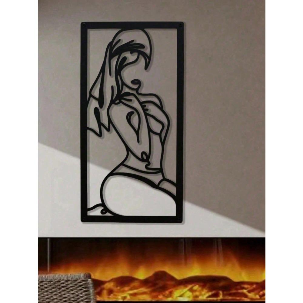 Metal Wall Art Female Minimal Line Home Decor Modern Housewarming Gift