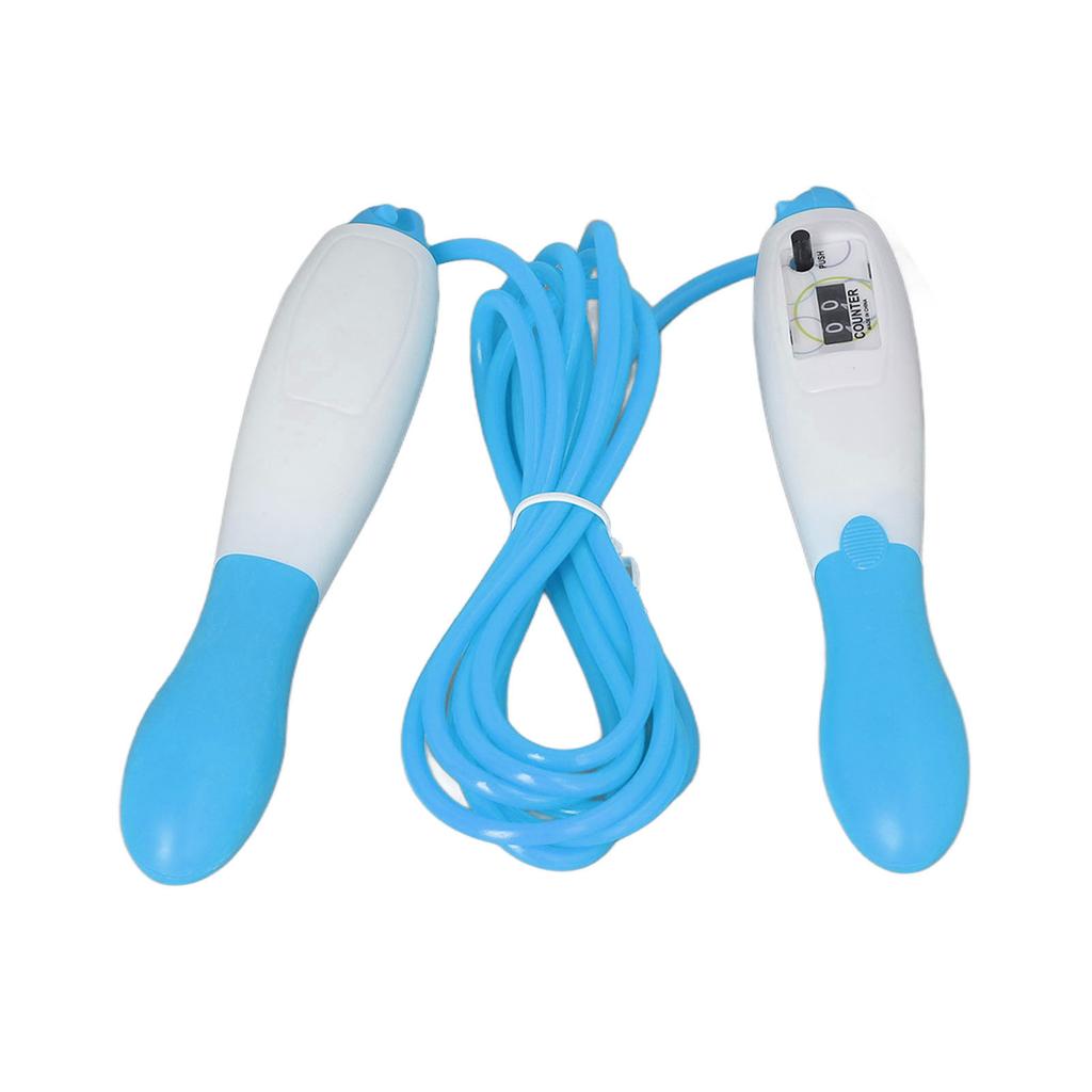 Skipping Rope PVC Cord Plastic Adjustable Fitness Counting Jump Rope for Adult Workout Student Sports Test Blue