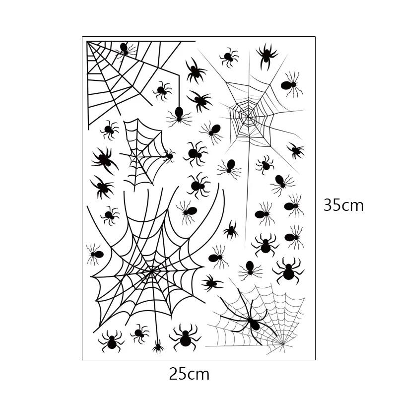 Halloween Spider Stickers Removable Bat Decal Wall Sticker For Window Background Home Office Theme Party Supples Decoration