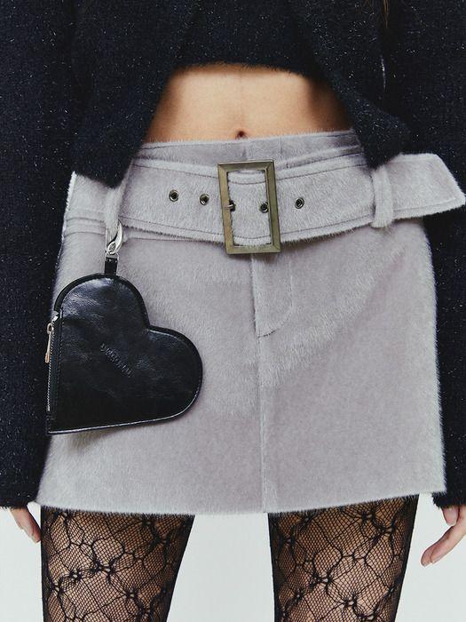 

DIAGONAL HEART MINI WALLET (black) BLACK