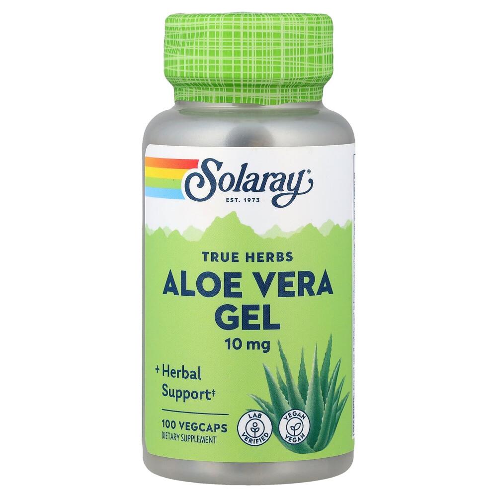 Solaray Aloe Vera Gel Concentrate Veggie Capsules, 100 Count