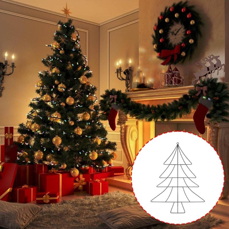Durable Iron Christmas Tree Ornament Durable Metal Christmas Decoration For Outdoors Indoor Holiday Decors Festival Season
