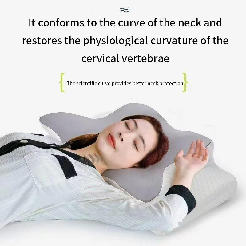 1-in-1 Ergonomic Orthopedic Molded Pillow Foam Cervical Cushion Comfortable Neck Support Pad for Sore Neck Relief