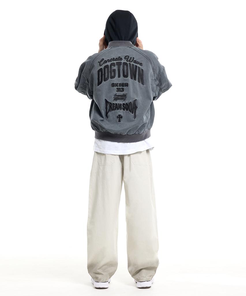 CREAM SODA LAB Pigment Cut Rivet Cotton Banding Pants Ivory