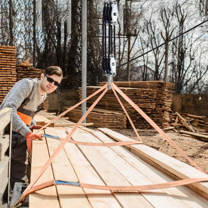 Block and Tackle Pulley Hoist 2200 Lbs Breaking Strength Block and Tackle Pulley Pulley Block 1100lb Loading Capacity for Animal