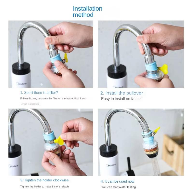 Advanced 6 Stage Rotating Faucet Filter Anti Splash Spray Head For Kitchen Sink 360 Rotation Water Purifier Filter