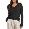 Women's Cable Knit V Neck Sweater Lightweight Soft Pullover Sweaters
