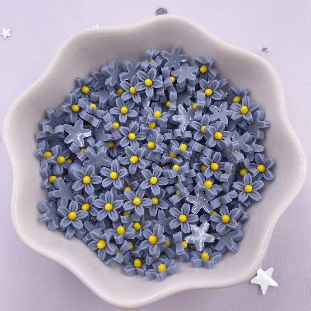 100 bucăți 7 mm rășină 3D mini flori autocolant pentru unghii cu caractere Clipbook nunta decal de decorare arta unghiilor artizanat