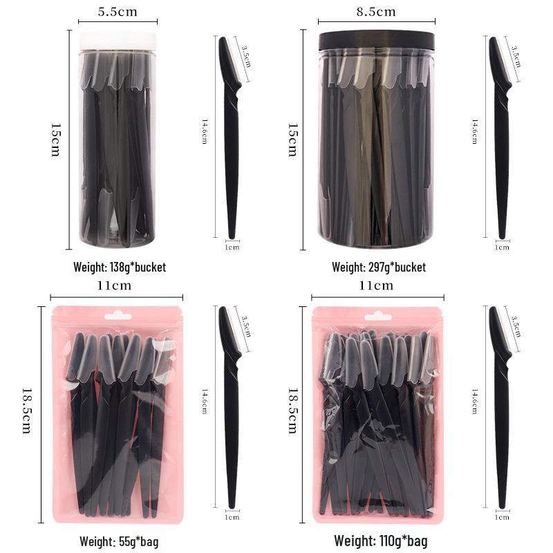 New Stainless Steel Eyebrow Razor: Straight Handle Trimmer for Precise Hair Removal.