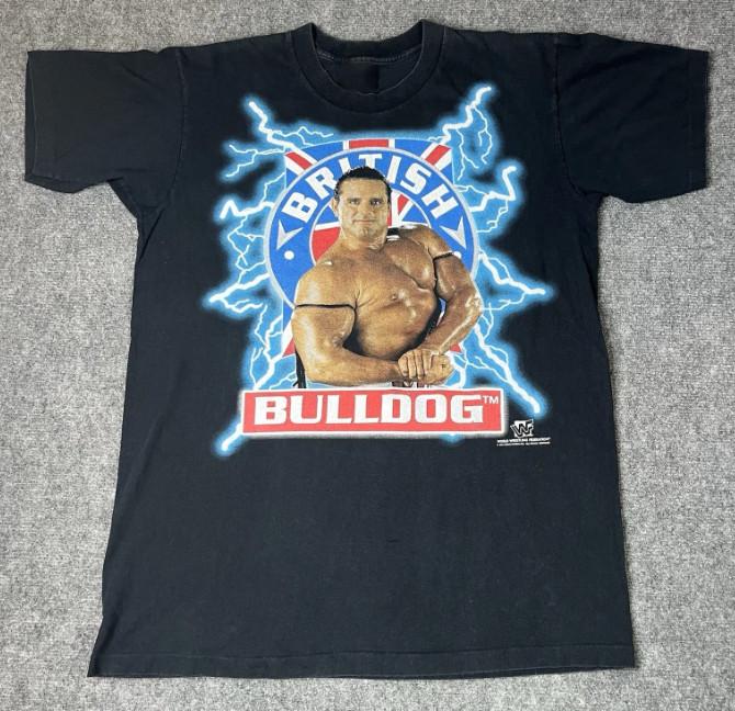 Vtg 1997 WWF Wrestling British Bulldog T-shirt Mens L Single Stitch 1990s Tee L