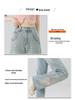 2025 Summer Women's High-Waist Wide-Leg Jeans with Embroidered Chinese Style