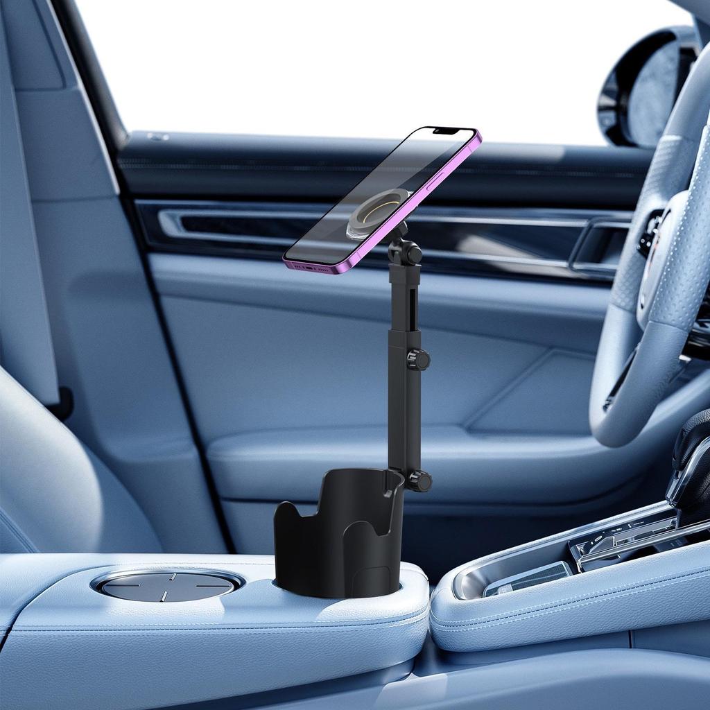 Universal 2-in-1 Magnetic Phone and Drink Holder with Rotating Navigation Mount