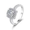Platinum Pt950 Women's 1ct Moissanite Diamond Ring for Women Four Claws Deluxe Square Bag 18k White Gold Rings Fine Jewelry