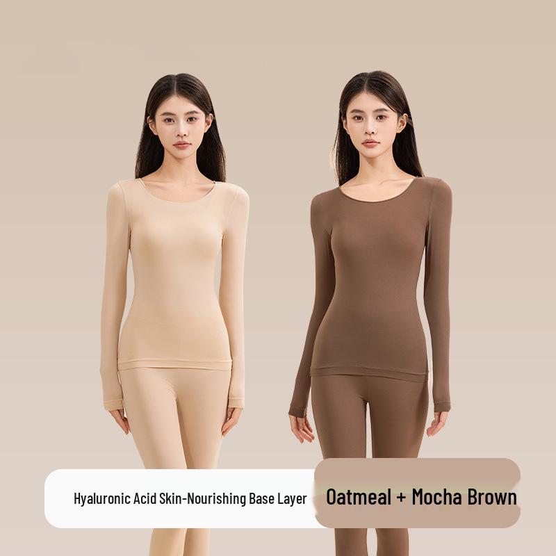 Skin-Beautifying Women's Warm Underwear Set with Hyaluronic Acid for Autumn and Winter