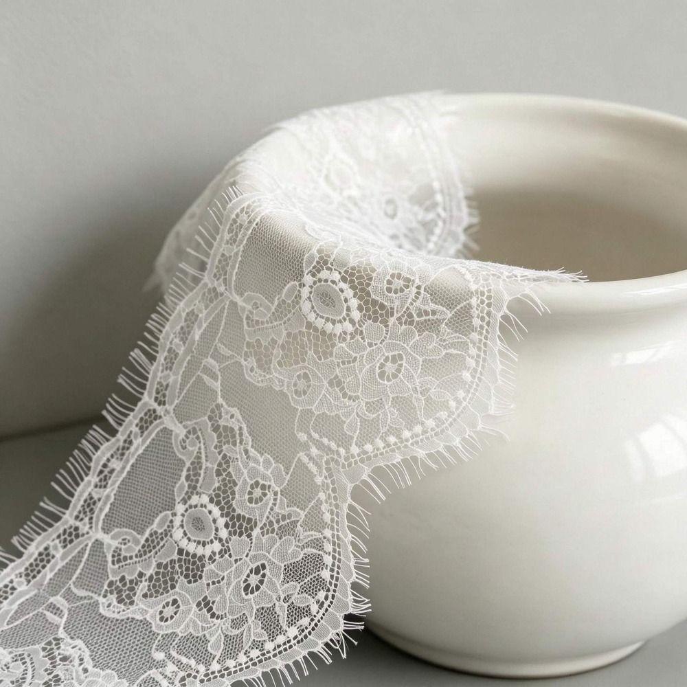 3 metri Tessuto di Pizzo per Ciglia con Motivo Floreale Bordatura Decorativa in Pizzo Nuovo Bordo in Pizzo Floreale Arredamento per la Casa