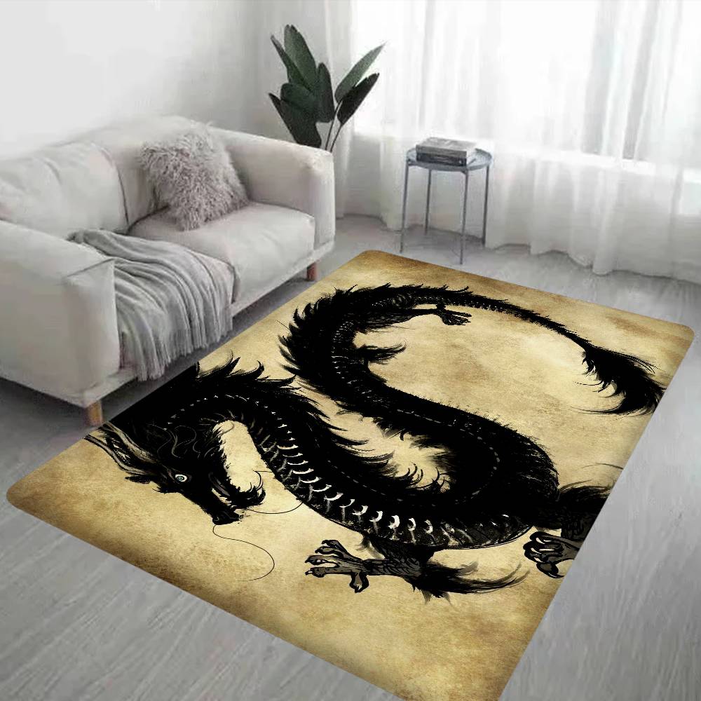 Chinese Dragon Gaming Accessories Floor Mat Rectangle Anti-slip Home Soft Badmat Front Door Indoor Outdoor Mat Welcome Doormat