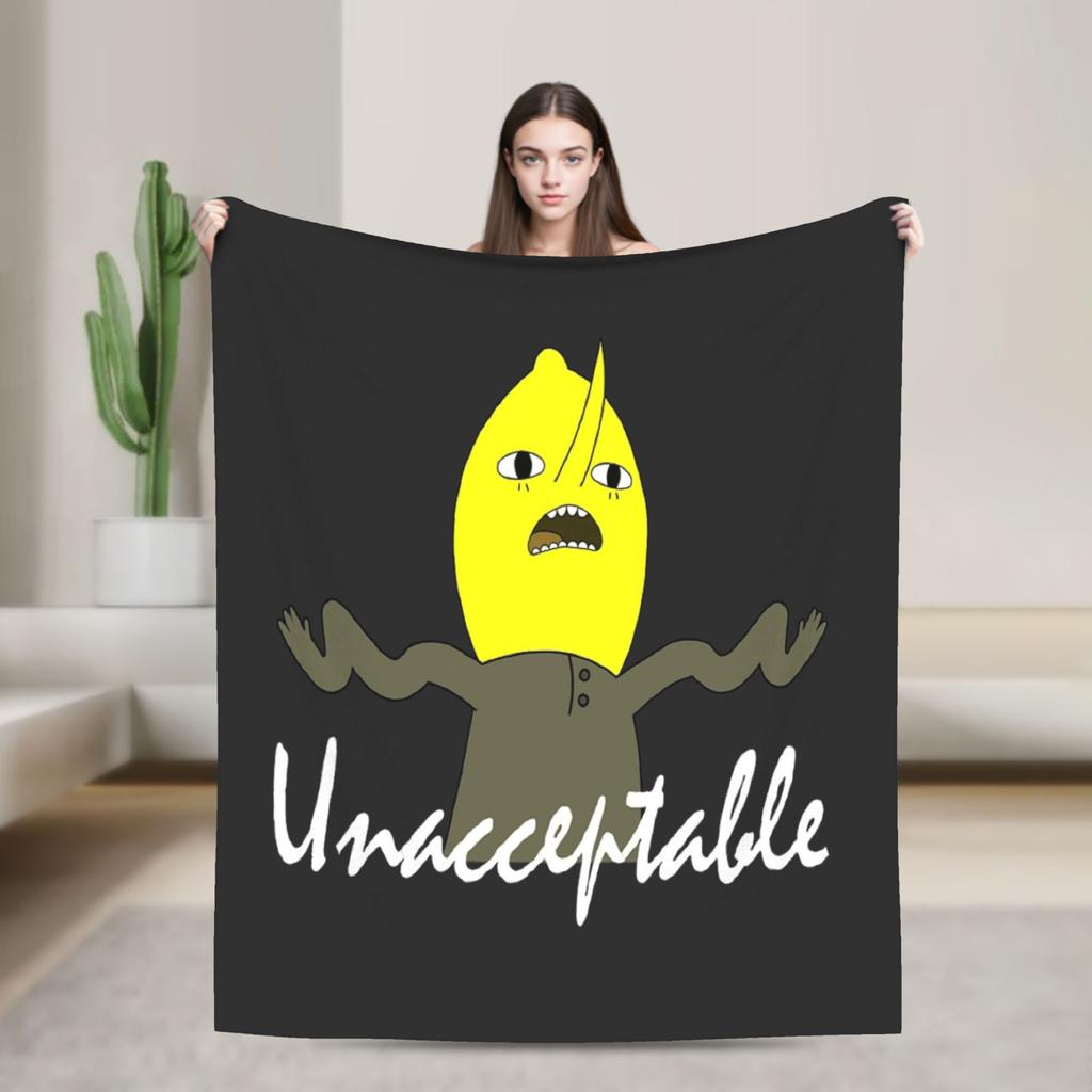 Lemongrab Unakzeptabel Flanelldecke Frühling Warm Weich Überwurfdecke für Kinder Erwachsene Heimdekoration Grafische Tagesdecke Sofabettbezug