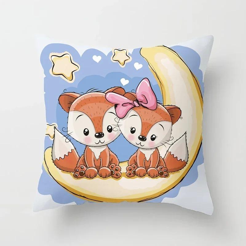 

Наволочка с рисунком лисы из мультфильма «Животное» Декоративная наволочка 40x40cm