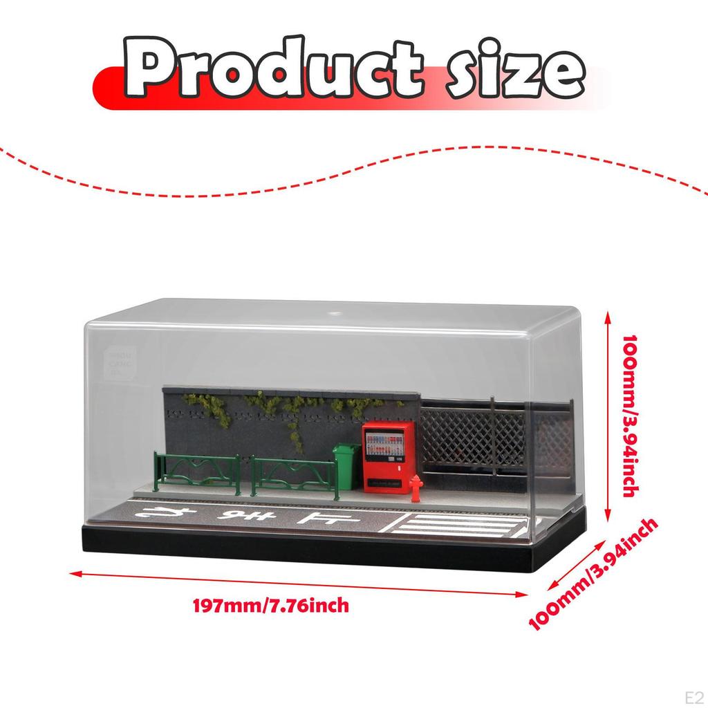 1/64 Diecast Model Car Display Case Diorama Layout for Sports Desktop Decor Toy Cars Street