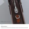 Men's Genuine Leather Anti-theft Briefcase with Combination Lock - Multifunctional Cowhide Business Bag