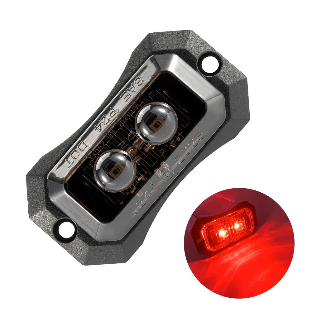 12v/24v Trailer Truck Side Marker Lights 2/4/6 LED Truck Grill Lights Position Lights Sealed Smoked Red LED Lights For Trucks