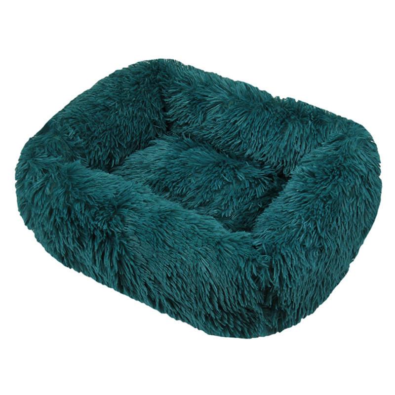 

Winter Long Plush Pet Bed Simple Square Design Soft Warm Cat Dog Bed with Cushion Non-Slip Bottom Comfortable Mat for Small Medium Cats Dogs XS(45cmX35cm) темно-синий