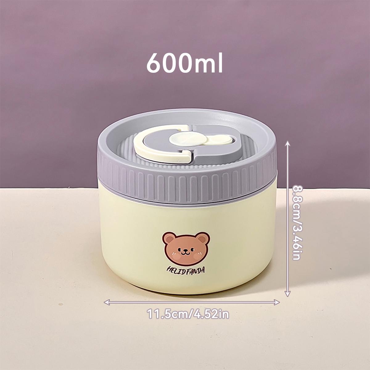 

WORTHBUY Portable Cute Bear 304 Stainless Steel Insulated Bento Lunch Box Microwave Sealed Lunch Container For Kids Students