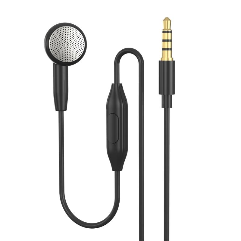 Earphone Single Side Earphone With Microphone for Smartphones Secure In Ear Design, Reinforced Cable, Wide Use