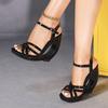 Street Style Fashion Narrow Band Open Toe Women Sandals Summer Frewtwork High Heels Buckle Strap Wedding Party Shoes