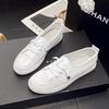 Summer New 2025 Trendy Girl Little White Shoes Personalized Fashion Simple Leisure Travel Japanese Women's Board Shoes Female Versatile