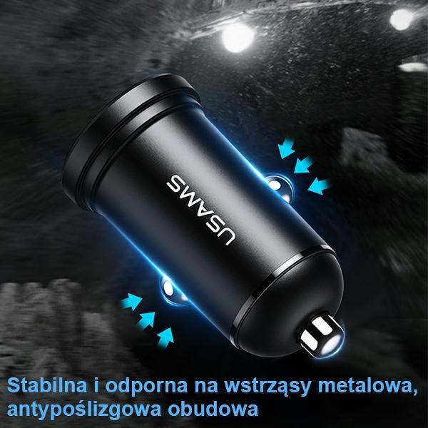 Usams Ład. Sam. 2Xusb 2,4A Miniczarny/Black Cc114Tc01 (Us-Cc114)