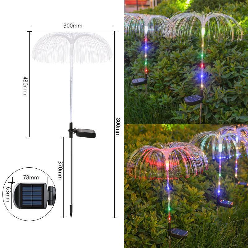 Outdoor Waterproof Fiber Optic Jellyfish Light: Seven-Color Changing Solar Garden Landscape Night Light Solar Light