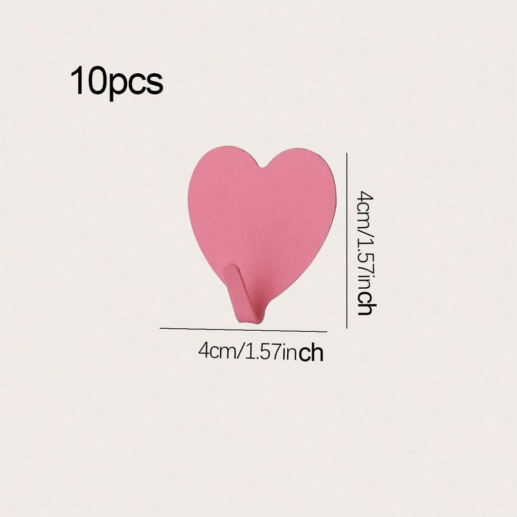 3/5/10/20pcs - Heart-Shaped Hooks - Rustproof, Reusable for Towels, Clothes & Keys - Easy Install, No Drilling Required