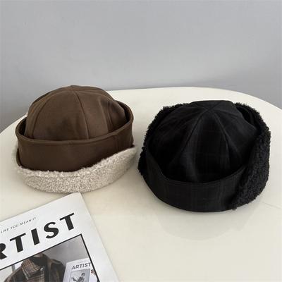Chapeaux melon mode homme et femme automne et hiver chaud multifonctionnel imitation neige nordique épaissi protège-oreilles chapeau de propriétaire