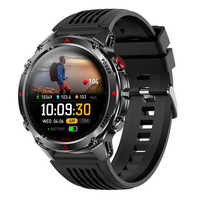 HT37 Military Smart Watch Built-in GPS Positioning Compass Barometric Altimeter Flashlight Outdoors Sports Fitness Smartwatches