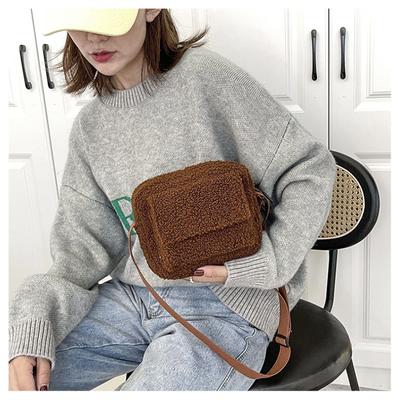 Crossbody Bags For Women Goat Wool Flap Shoulder Bag Girls Small Wallet Luxury Ladies Mini Handbag