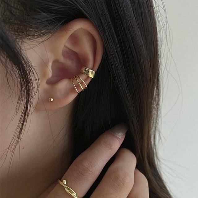 Chic Fashionable Hollow Chain Hoop Earrings Temperament Minimalist Minimalist Circle Bold Statement Earrings Jewelry Metallic Geometric Stylish