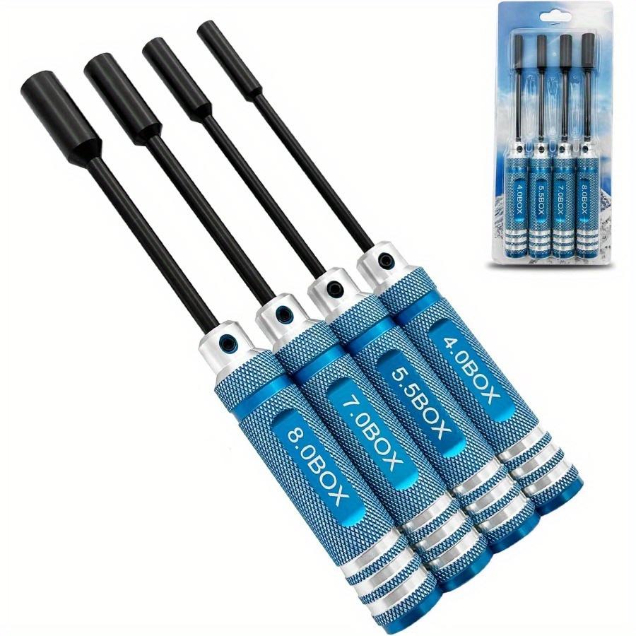 

4 шт., набор гаечных отверток, набор инструментов для радиоуправления, шестигранная отвертка для радиоуправляемых автомобилей, радиоуправляемых вертолетов, FPV, дронов, камер, ремонт бытовой техники, 4 мм, 5,5 мм, 8 мм, 7 мм, гайковерт (синий) синий