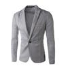 Chaqueta Blazer Casual para Hombre, Ajuste Delgado, Color Sólido, Botón Único