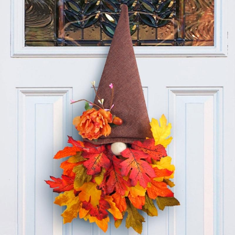 Cute Character Halloween Autumn Maple Leaf Door Ornaments Add Fun and Charm to Your Decors Perfect Centerpieces