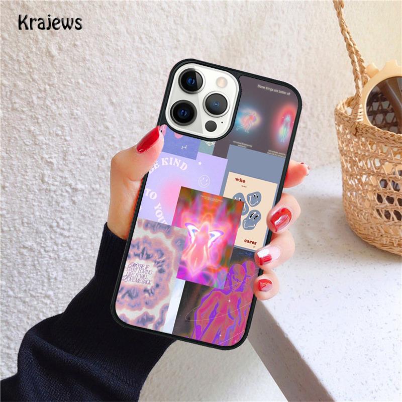 art pastel icons positive words Phone Case For iPhone 17 Air 16 15 14 Max Plus 11 12 13 Pro Max Phone Cover Fundas